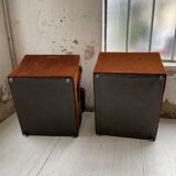 Pair 70s brown velvet armchairs