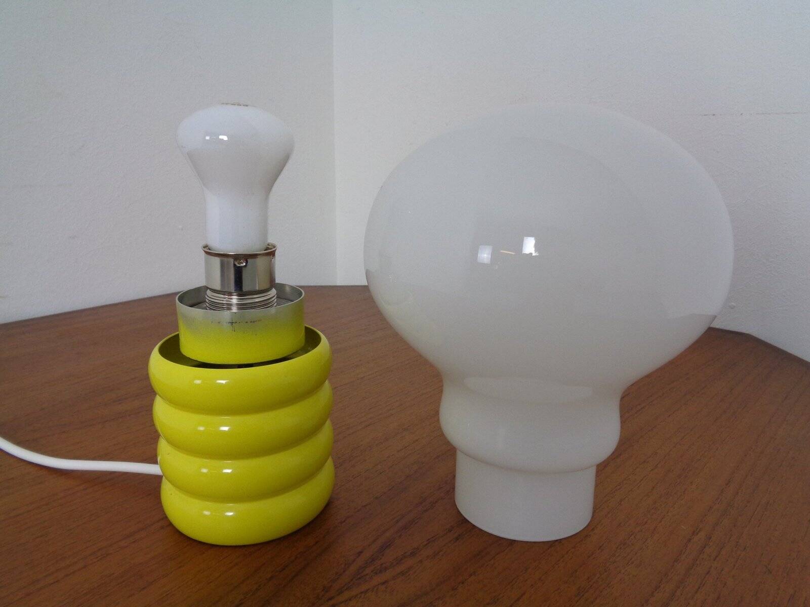 Yellow Opaline Glass Bulb Lamp by Ingo Maurer for M Design, 1960s