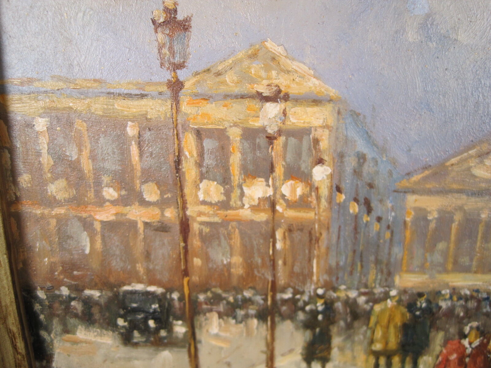 Peinture post-impressionniste huile panneau signée H. Wood Place Concorde PARIS