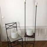 1950s-60s floor lamp with 2 lights - shelf - magazine holder