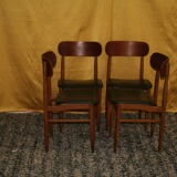Suite de 4 chaises en teck années 60 Gessef