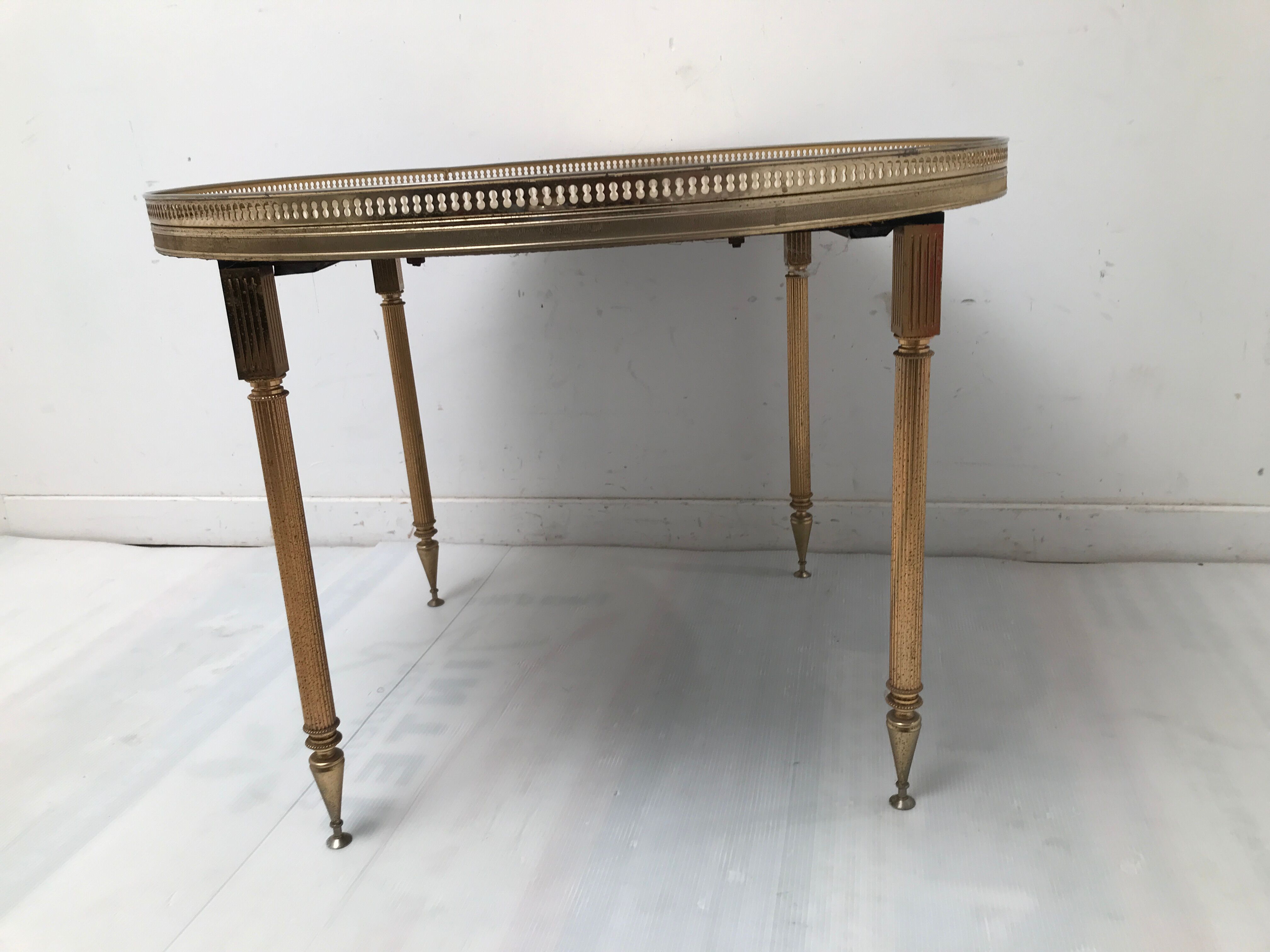 Brass and marble coffee table 60s