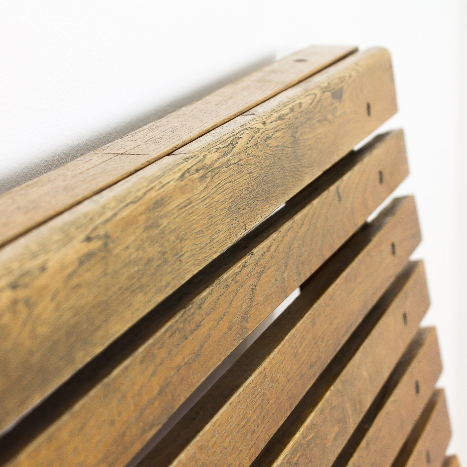 Wooden train station bench