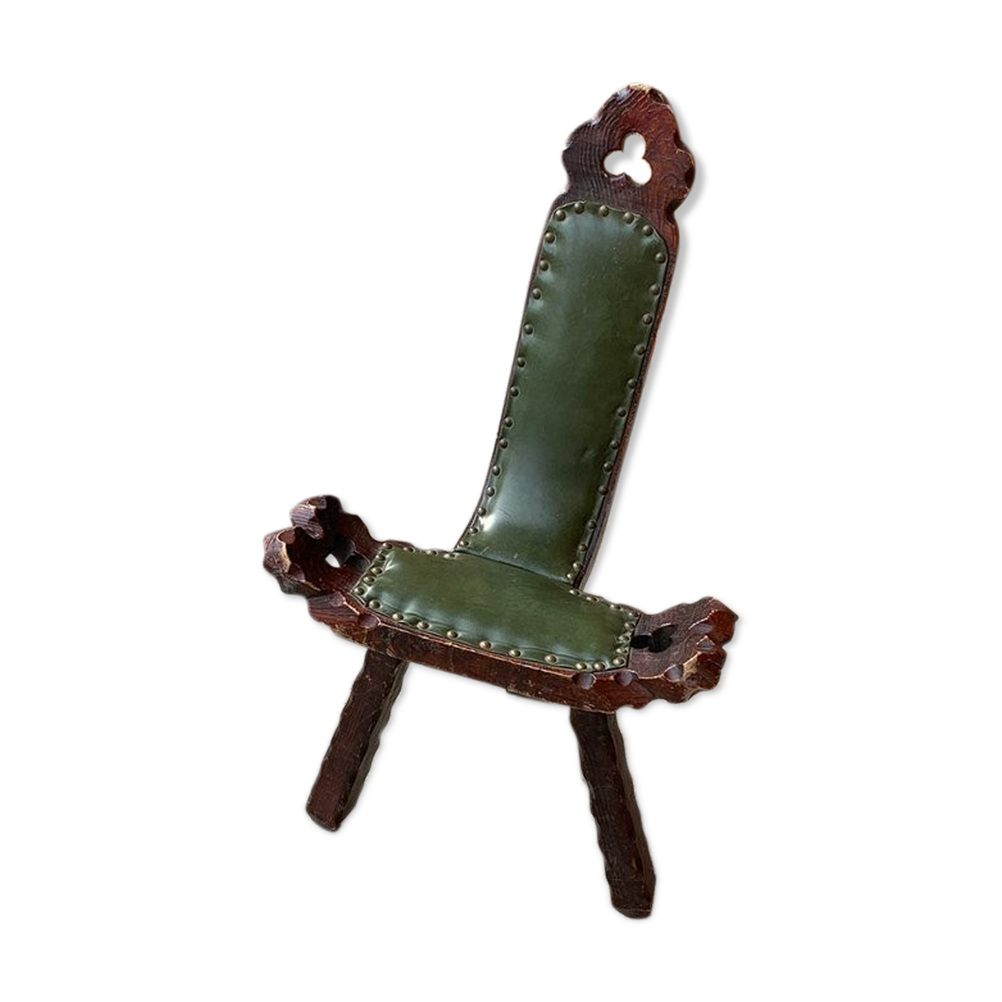 Spanish brutalist chair in wood, 1960s