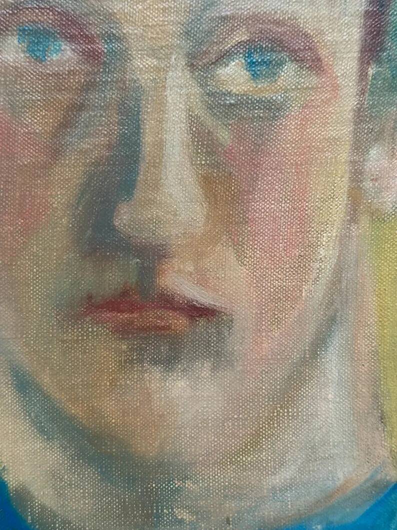 Huile sur panneau d'origine suédoise – "Portrait" par A.-S. Nilsson – Signé – Vintage et encadré – 44 × 32 cm (17,3" × 12,6")