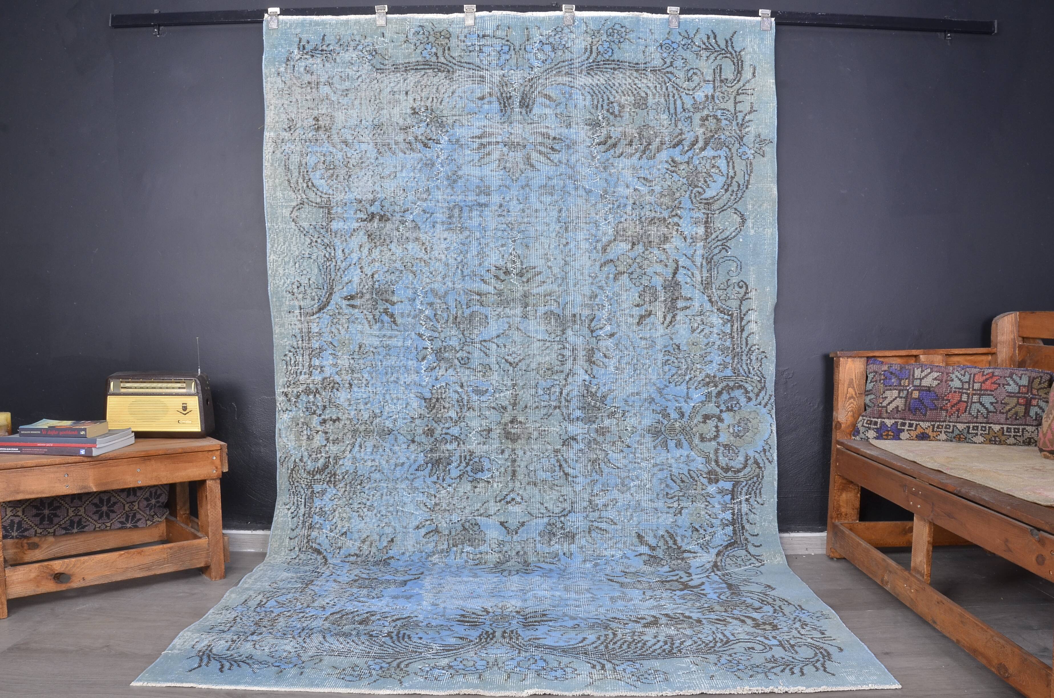 Blue Vintage Oushak Carpet sku 1922