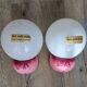 Pair of Tissot wall lights from the 70s with pink opaline glass in space age style.