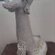 Antique zoomorphic sculpture in glazed terracotta