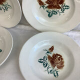 6 old Digoin soup plates