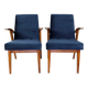 Vintage armchair 300-123, design by M. Puchała navy blue - set of 2 pieces