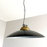 Chandelier in brass and black lacquered metal, Italy 70's