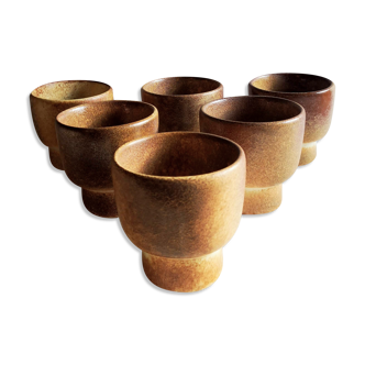 Lot 6 bowls in glazed stoneware