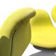 Pair of Little Tulip armchairs by Pierre Paulin for Artifort in green fabric.