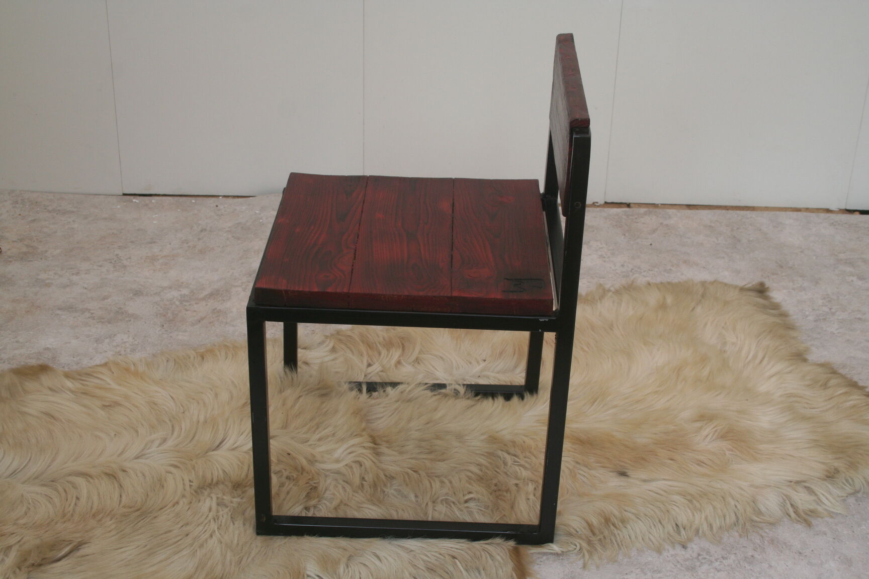 Chaise bois et métal création personnel