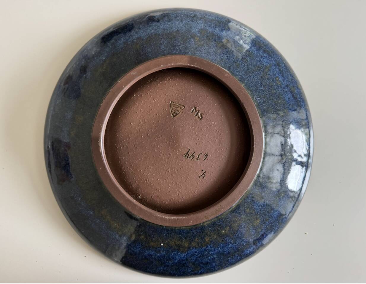 BOWL plate,  MICHAEL ANDERSEN denmark,Stoneware, relief design, centerpiece