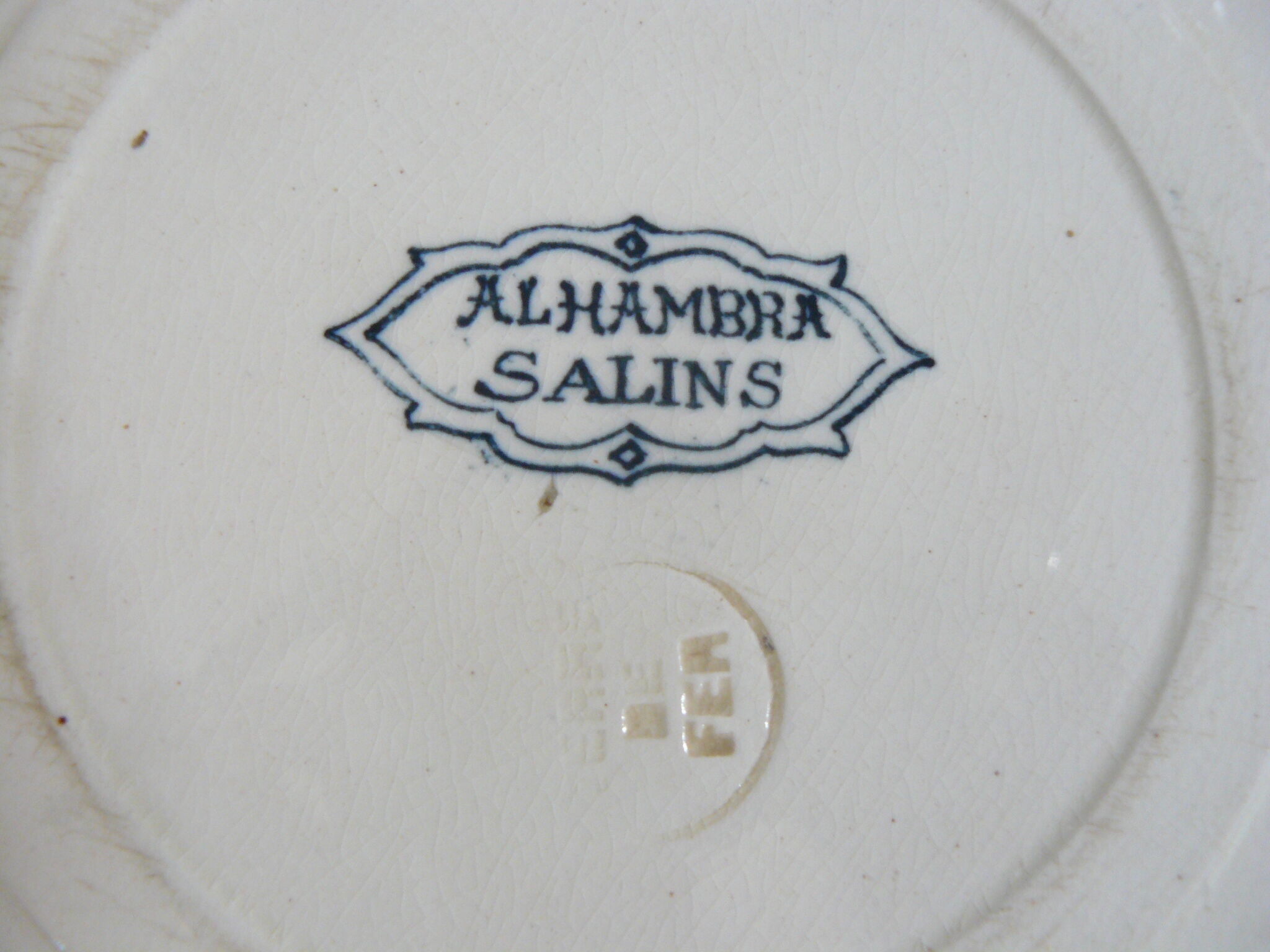 Lot of 4 flat plates Iron Earth, Alhambra model of Salins