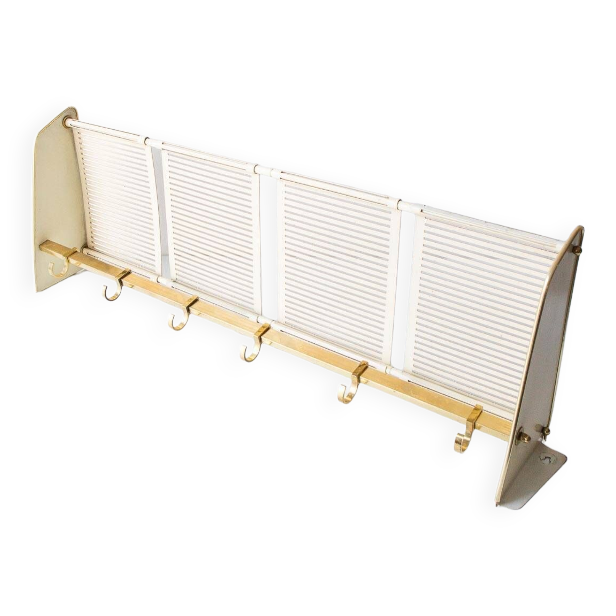 1950s German metal wall coat rack