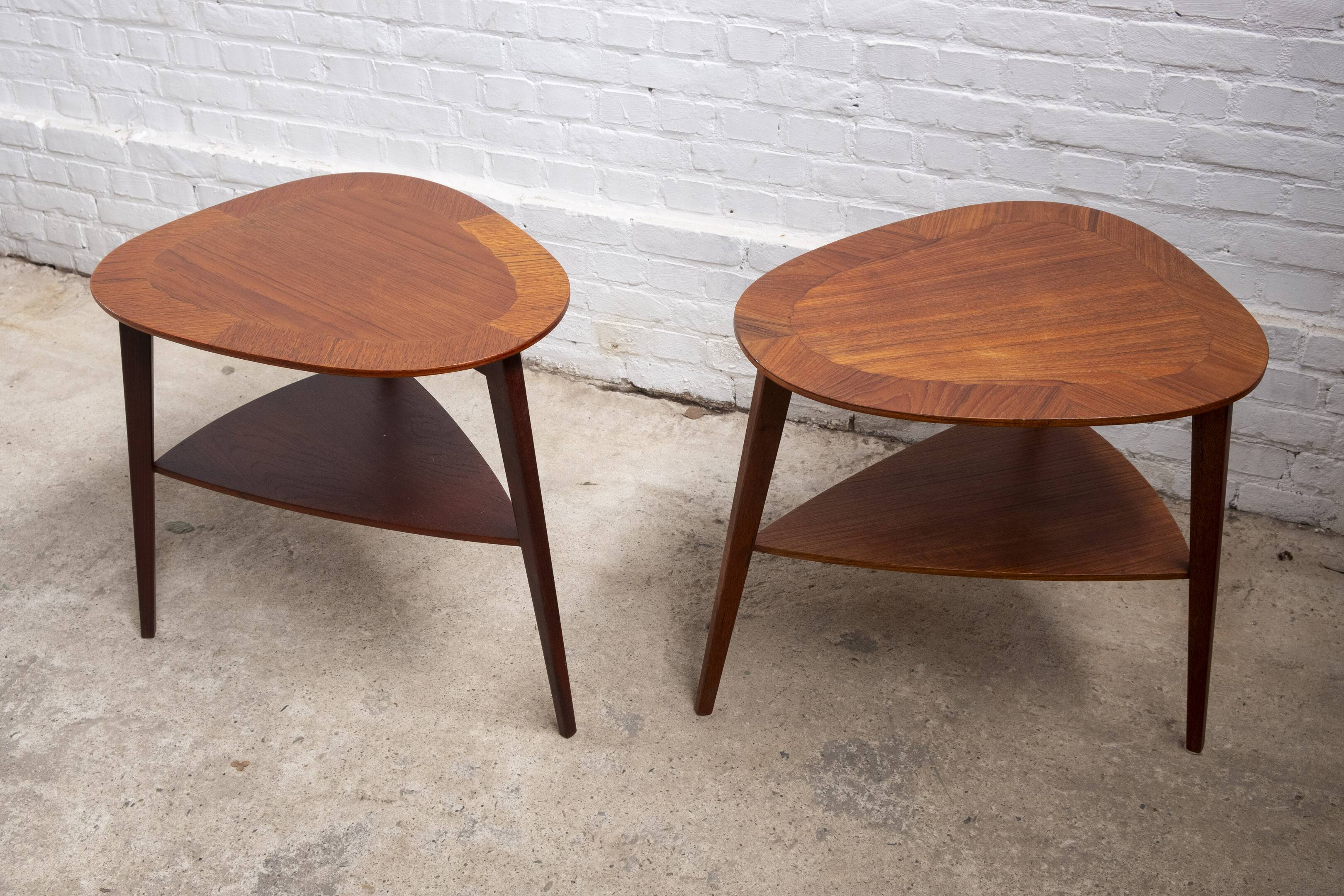 2 tables d'appoint Holger Georg Jensen en teck, Kubus, années 1960, Danemark