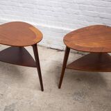 2 tables d'appoint Holger Georg Jensen en teck, Kubus, années 1960, Danemark