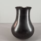 Modernist pitcher in black ceramic 50s