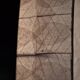 Square wall lamp in red wood and rice paper, prod. Steelline 1980