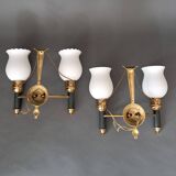 Pair of two-light sconces from Maison Lunel 1960.