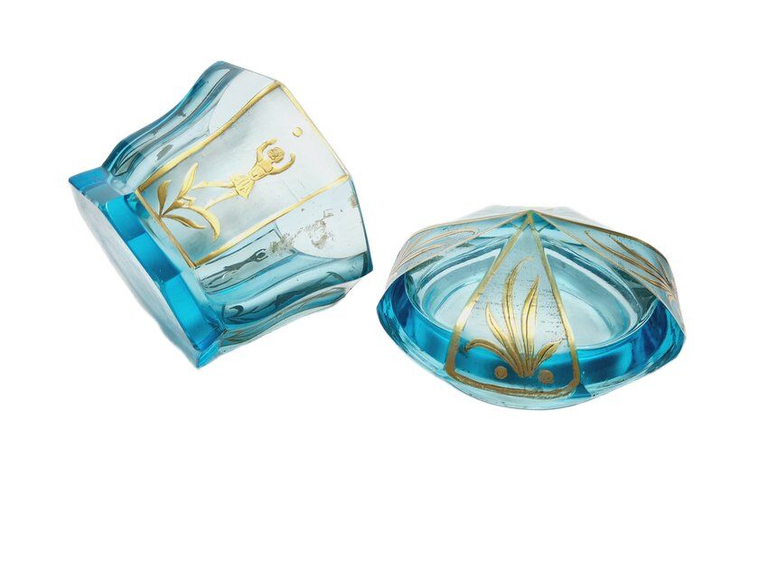 Biedermeier candy dish from Moser, Bohemia, 1890s