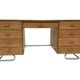 Bureau tubulaire de style Bauhaus du milieu du siècle, design des années 40 en chêne