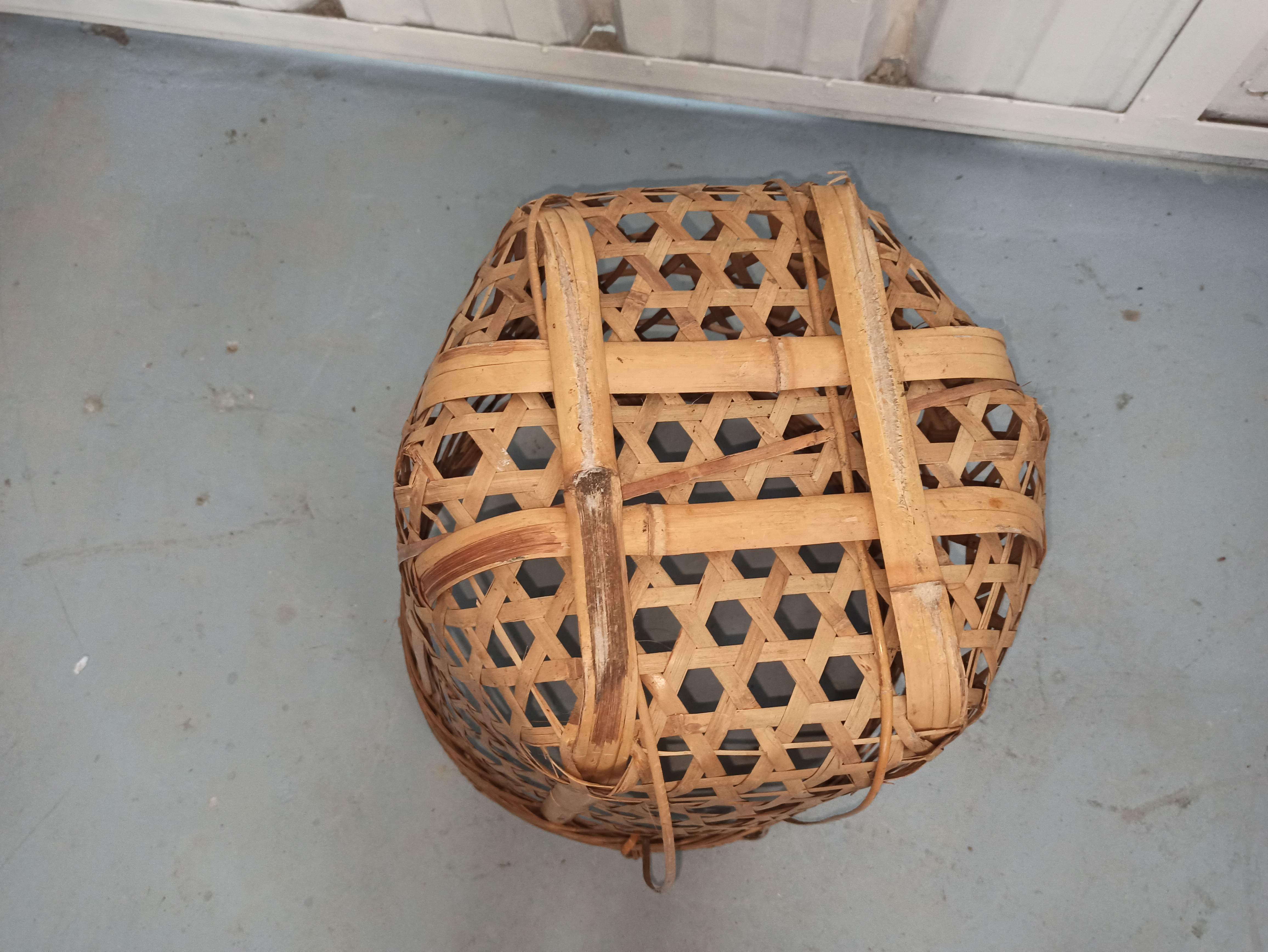 Large basket 53 cm in rattan and wicker basket