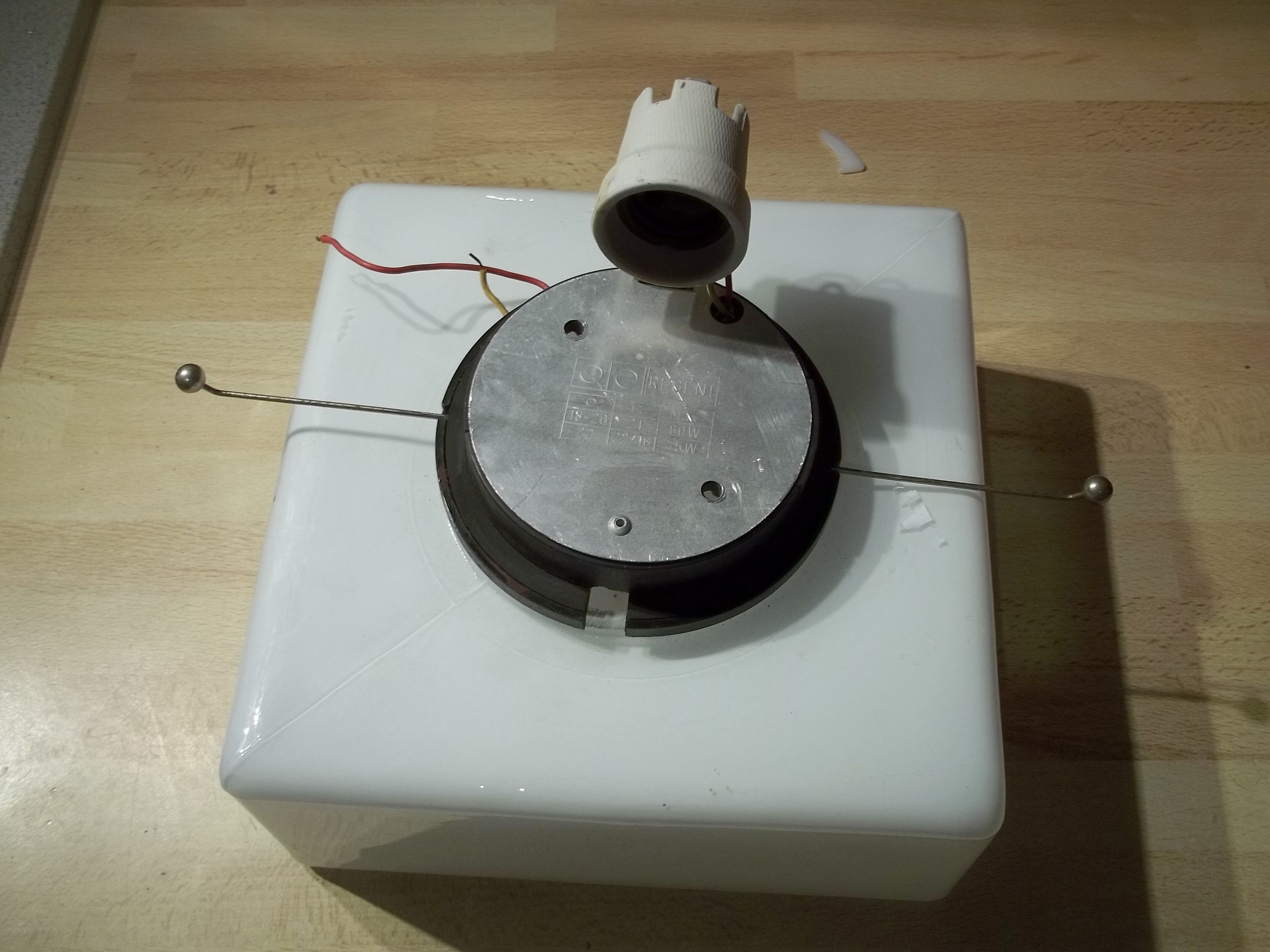 Vintage opaline square ceiling light