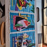 Vintage air france decoration linen, guy georget, wall art