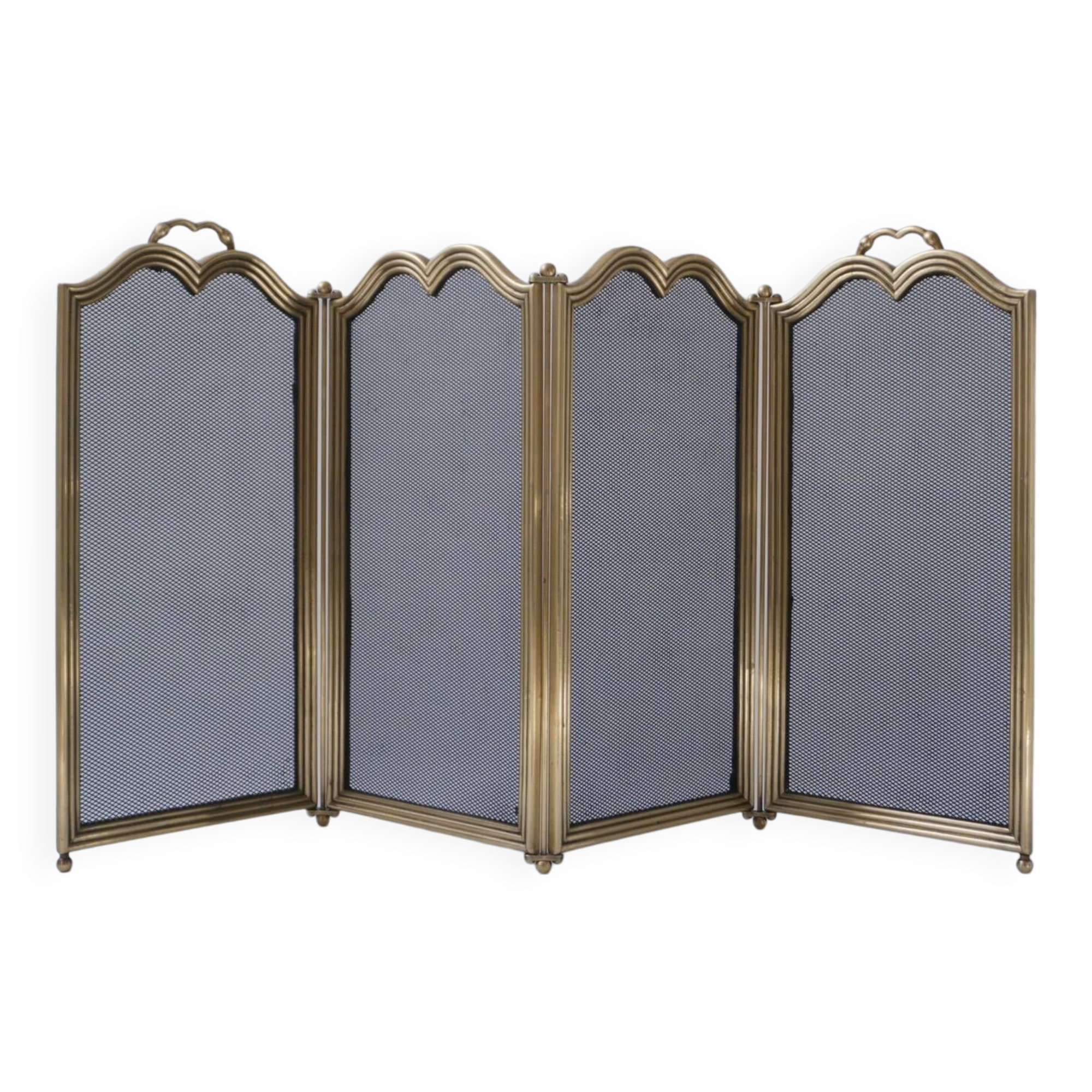 Italian folding gilt bronze fire screen, 1940s