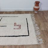 Handmade wool Berber rug 245 X 145 CM