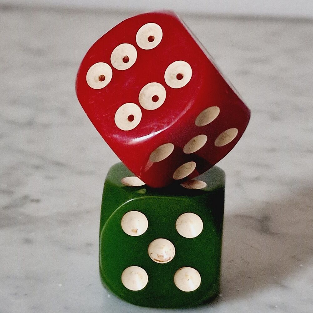 Vintage salt and pepper shaker dice in bakelite