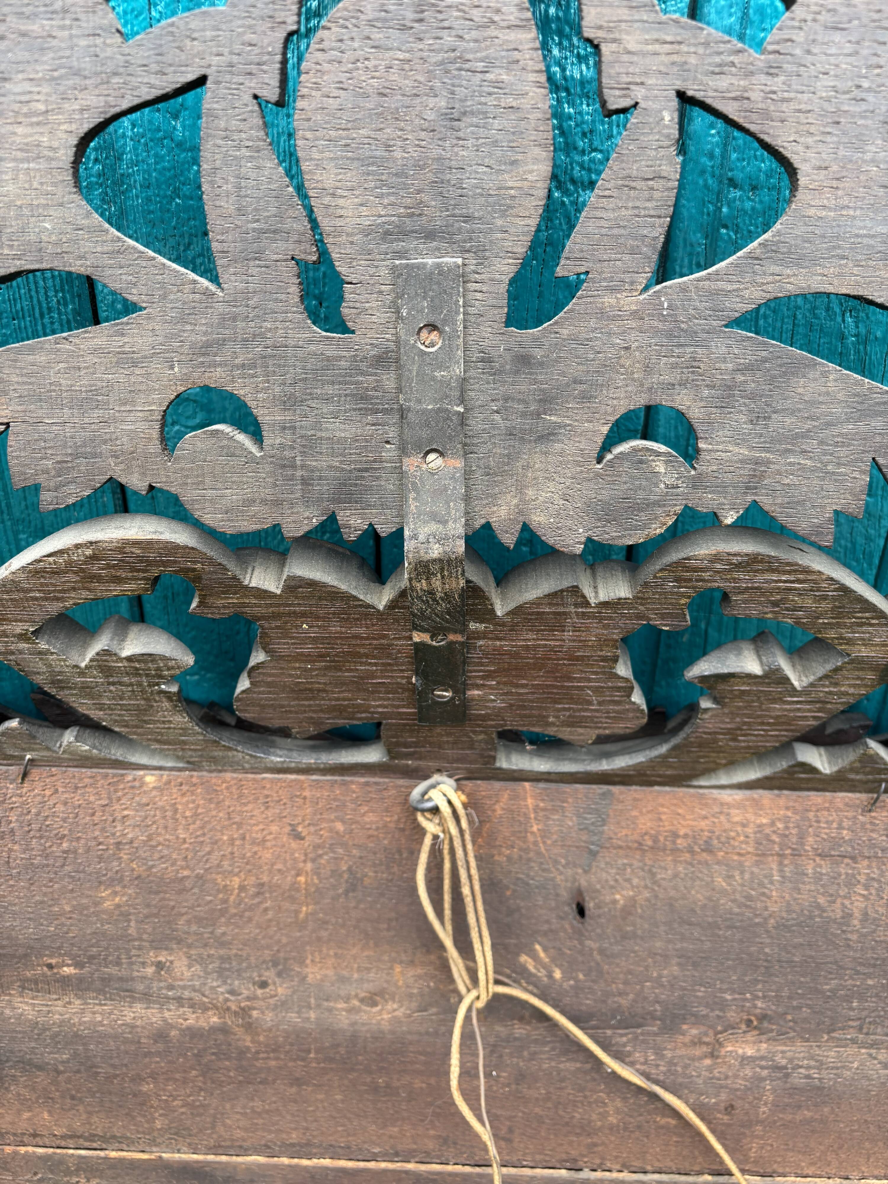 Carved wooden mirror, 19th century vintage.