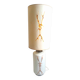 Lampe de sol double éclairage opaline blanche effet givré marbrures brunes Hauteur 95 cm