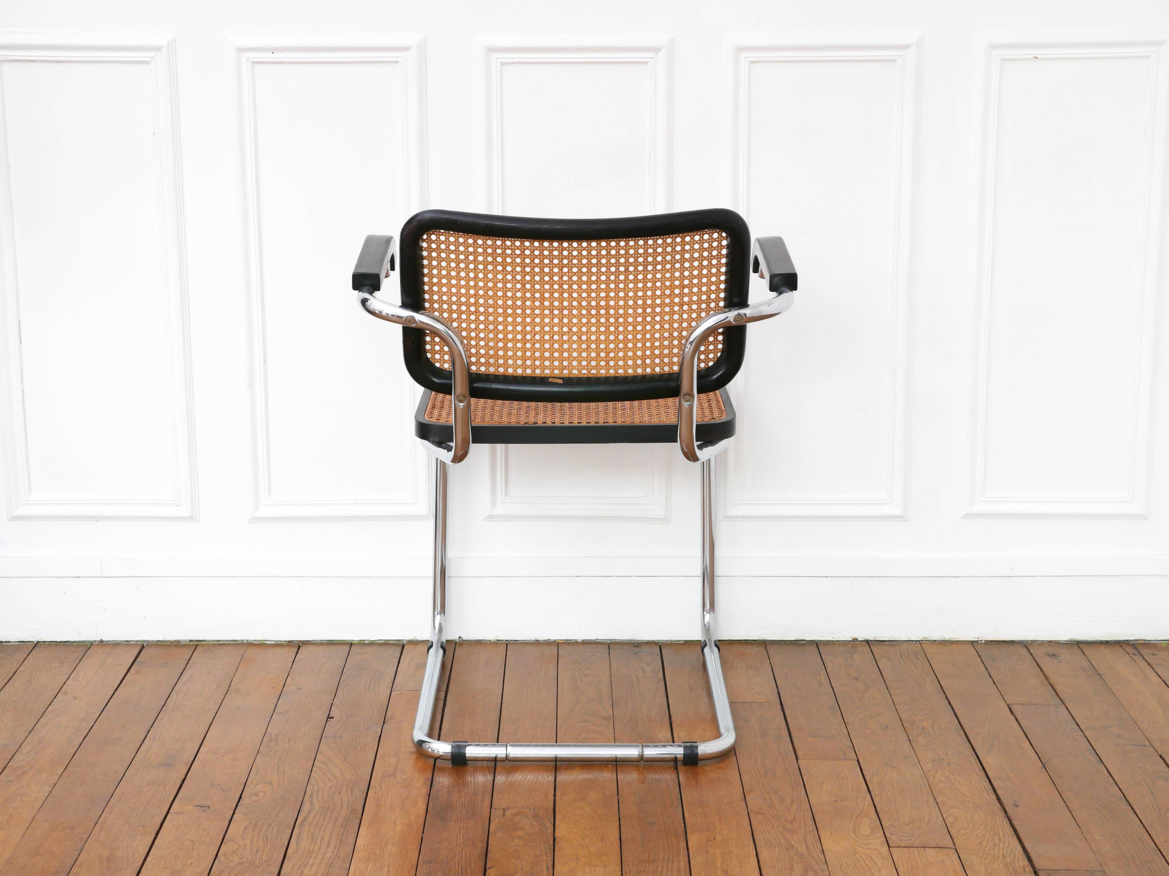 Fauteuil cesca b64 breuer - cannage de l'assise refait