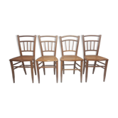 Suite de 4 chaises bistrot cannées