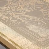 Brass etched coffee table by Lova Creation, Belgium, 1980s.