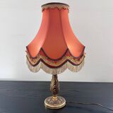 Brass lamp with pagoda shade