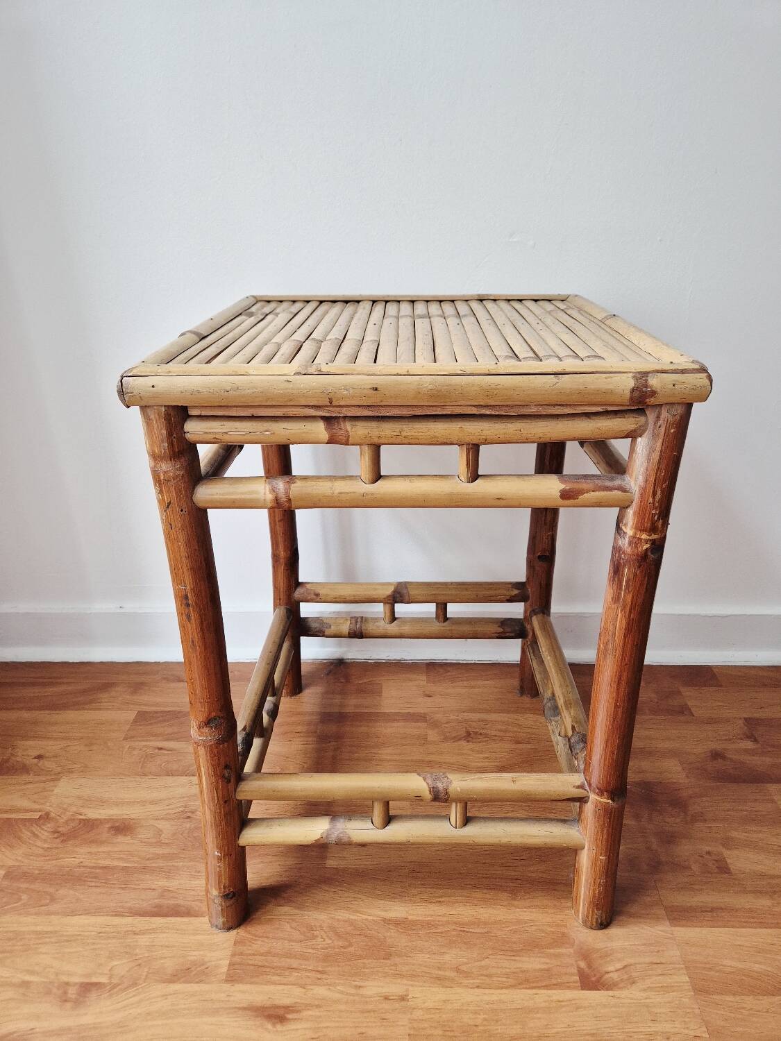 Vintage coffee table in bamboo and rattan '1970s – Bohemian/Exotic style