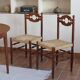 2 chaises rustiques vintage en bois tourné, années 70