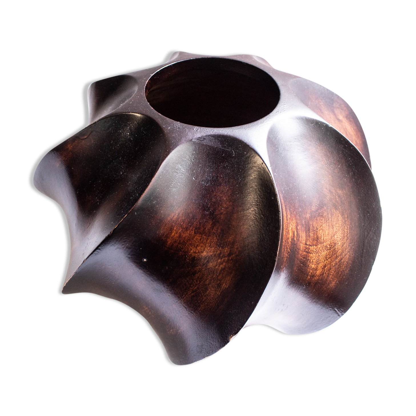 Midcentury wooden vase