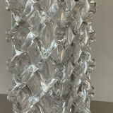 Vintage vase in molded glass and glass paste