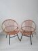 Set of 2 rattan children's chairs, 1960s