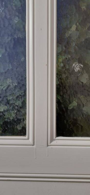 Communication door 1 translucent glass H233.5xL84.5cm old 20th century