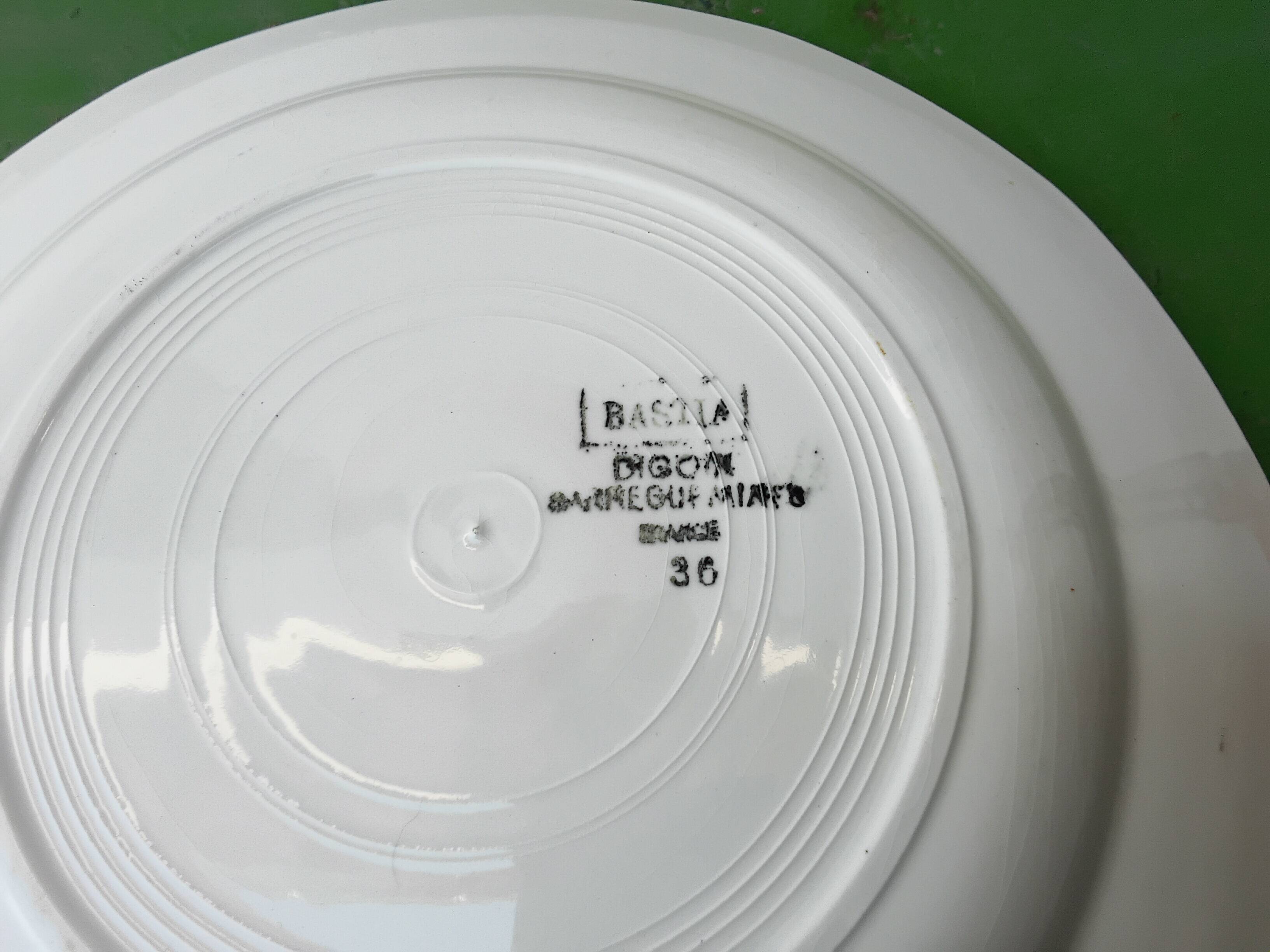 Six antique flat plates from Digoin Sarreguemines.