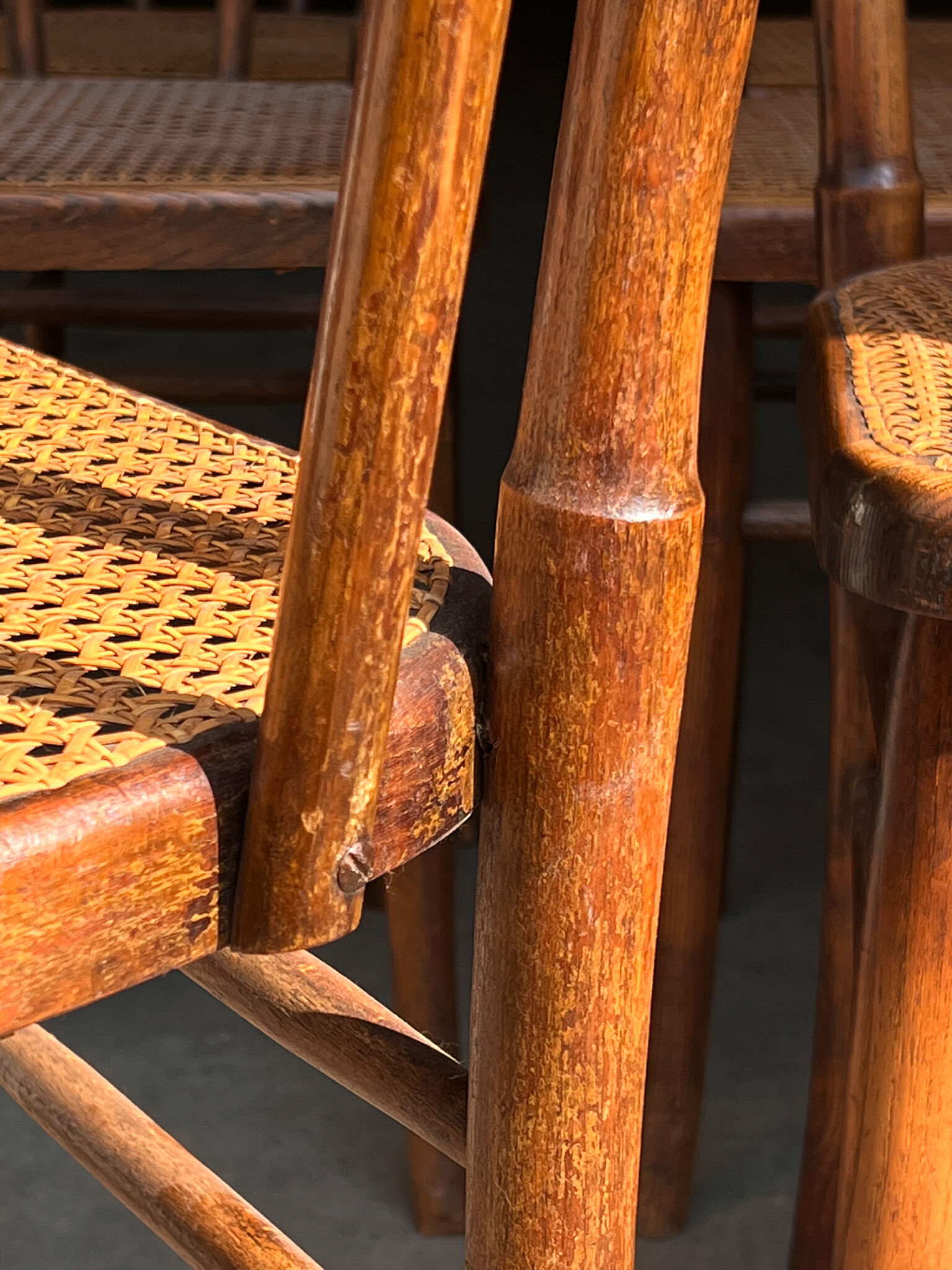 6 chairs bistro old cannage