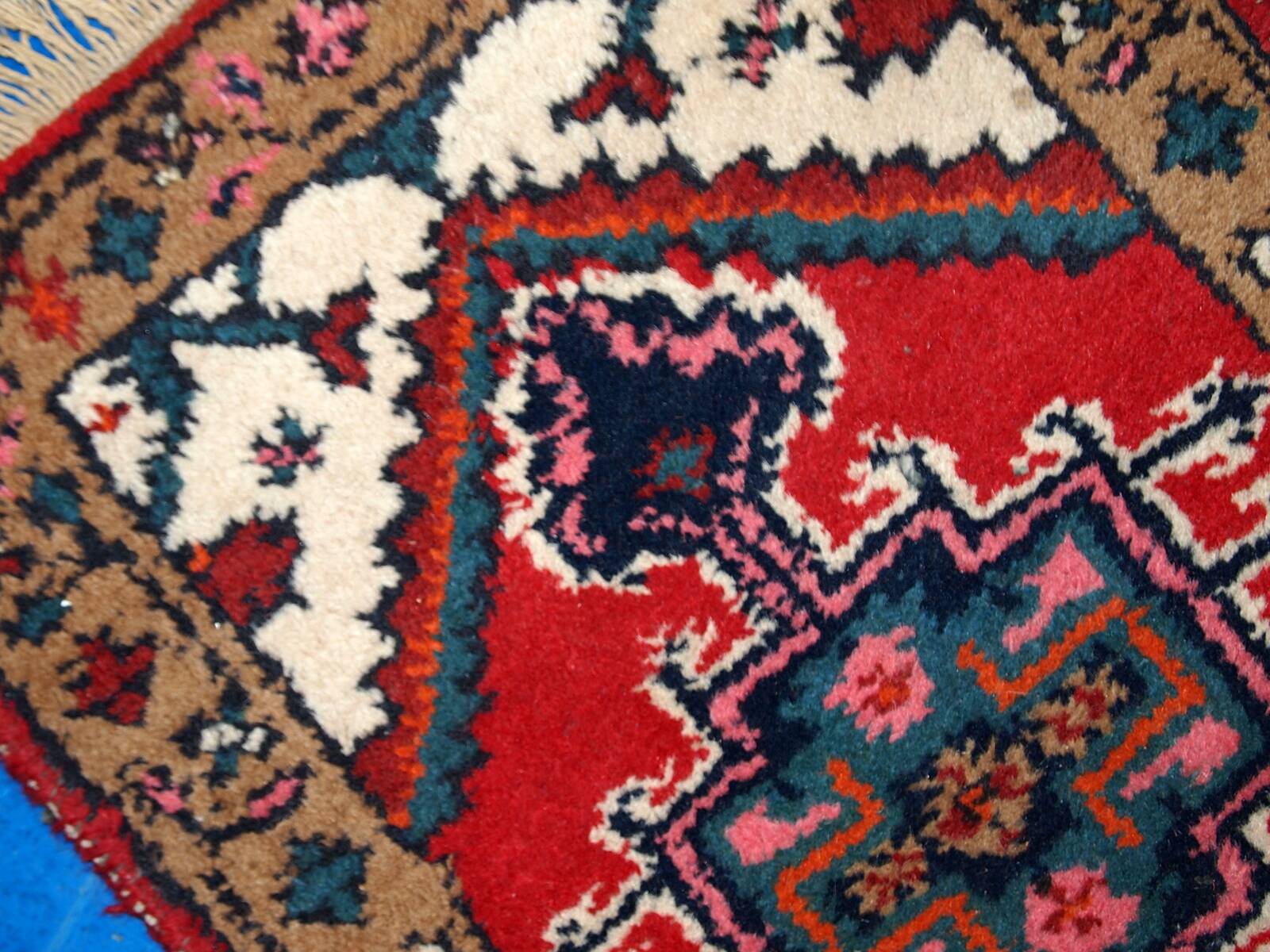 Tapis Vintage Hamadan en Laine, Années 1960, Élégance Classique