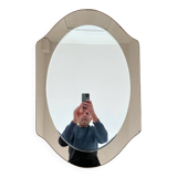 Two-tone smoked glass mirror, circa 1970